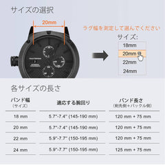 Watch Strap, 0.7, 0.8, 0.9, 0.9 inch (18, 20, 22, 24 mm) Replacement Band, Retro Genuine Leather Wristwatch Band