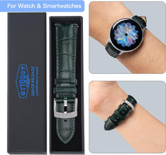 Watch Band, Watch Strap, 0.71, 0.83, 0.87, 0.9 inches (18, 20, 21, 22 mm), Alligator Leather Pattern, Elegant, Genuine Leather Watch Band, Replacement Strap, Quick Release, No Tools Required, For Men and Women, Watches and Smartwatches