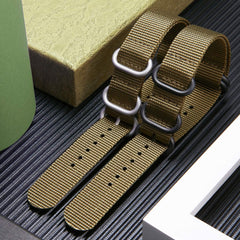 Watch Band Thick G10 Fine Watch Replacement Nylon Strap Multicolor Watch Strap for Men Women 18mm 19mm 20mm 21mm 22mm 23mm 24mm Military Heavy Duty 5 Ring Silver/Black with Stainless Steel Buckle