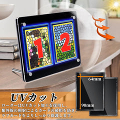 Goreson Dual Black Display Case, Screw Down Card Stand, Card Loader, Card Stand, Card Holder, UV Cut, Black Display Stand (Compatible with Trading Card Case Collection, Compatible with Yu-Gi-Oh! Pokemon Trading Cards)
