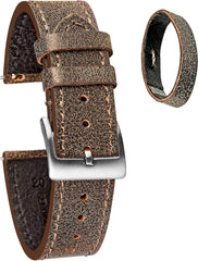 Watch Band, Watch Band, Genuine Leather Mustrot Leather Watch Strap, Soft Vintage Fine Leather Grain, 0.7/0.9 inches (18/20/22 mm), Quick Release Watch Strap