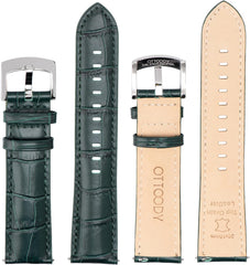 Watch Band, Watch Strap, 0.71, 0.83, 0.87, 0.9 inches (18, 20, 21, 22 mm), Alligator Leather Pattern, Elegant, Genuine Leather Watch Band, Replacement Strap, Quick Release, No Tools Required, For Men and Women, Watches and Smartwatches