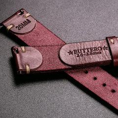 Watch Band, Genuine Leather Watch Replacement Band, Italian Buttero Leather, Vibrant Colors, Quick Release Watch Strap, 0.7 / 0.8 inches (18 / 20 / 22 mm)