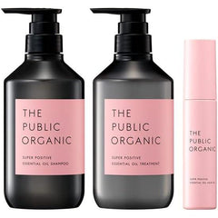 [Japanese Shampoo and Conditioner] The Public Organic Super Shiny Shampoo   Treatment   Hair Oil 3 Piece Set 480mL + 480mL + 60mL Conditioner Amino Acid Styling Aroma Essential Oil Hair Care Made in Japan