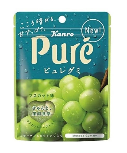 Kanro Pure gummy jelly Muscat 56g X 12 bags, JAPANESE