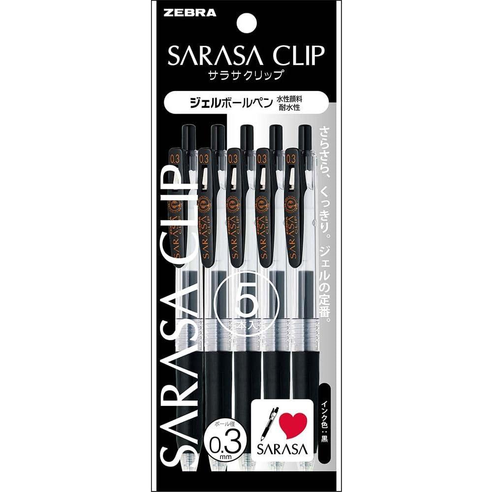 Zebra gel ballpoint pen Sarasa clip 0.3 black 5 pcs P-JJH15-BK5