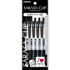 Zebra gel ballpoint pen Sarasa clip 0.3 black 5 pcs P-JJH15-BK5