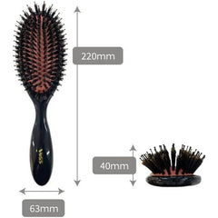 Beth (Made in Japan) Made by a Long-established Commercial Manufacturer Hairdresser's Finishing Cushion Brush Pig Hair/Tip Nylon Hair Mix Flocking VESS (Brush Cleaner Included)