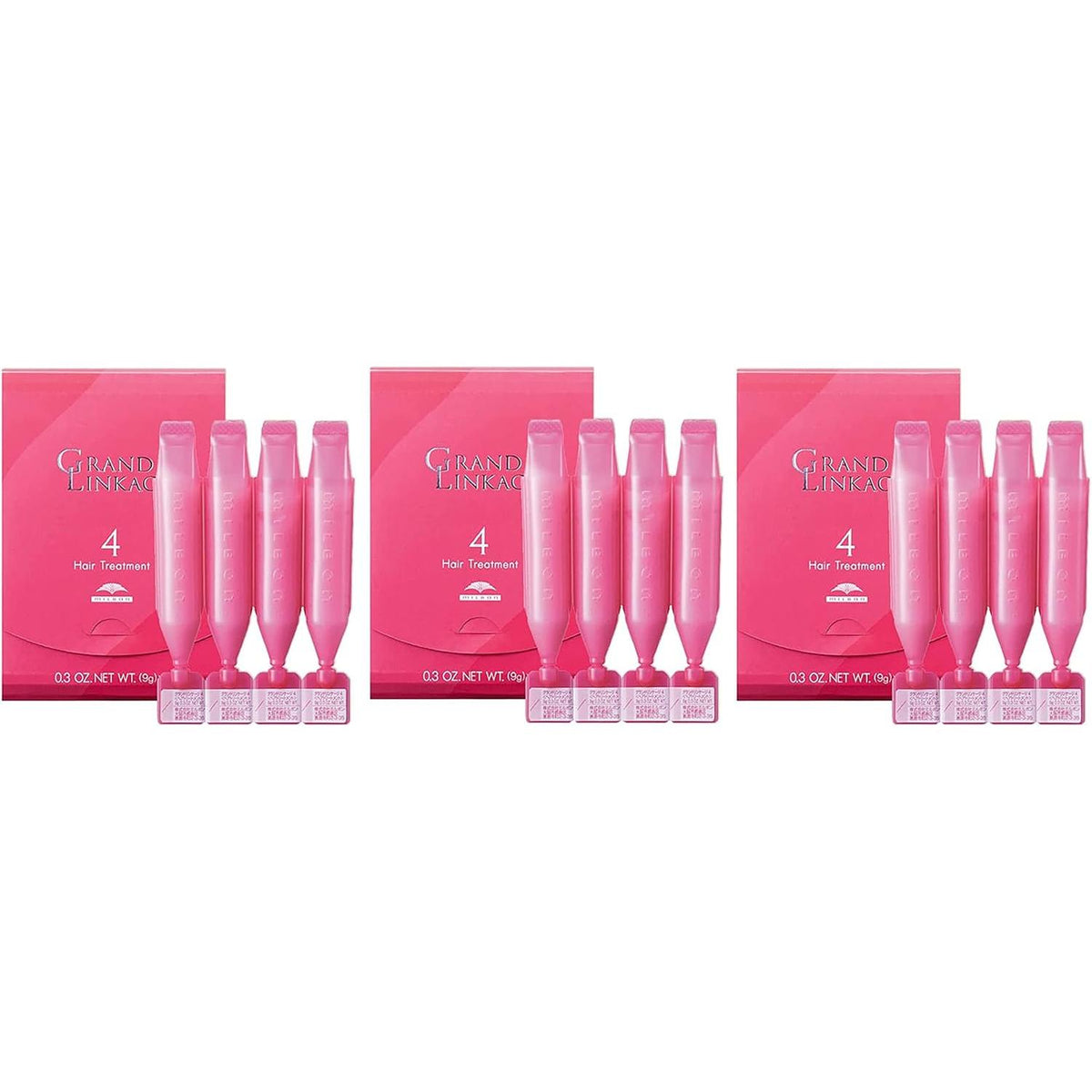 Milbon Grand Linkage Salon Treatment Set of 3, 0.4 oz (9 g) x 4