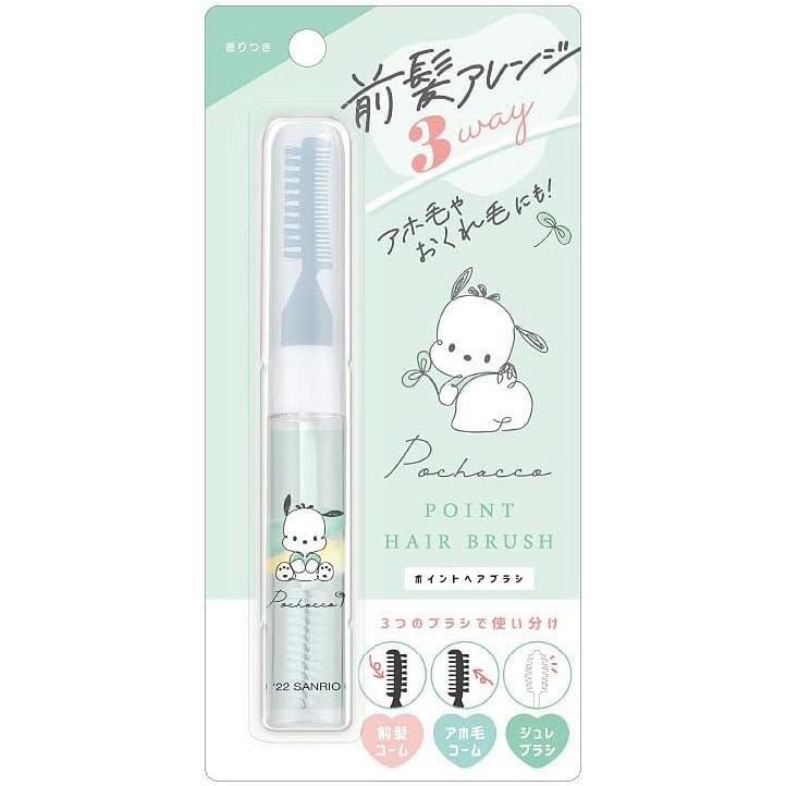 Klux Pochacco Character 3-Way Point Hair Brush, Scented 123392, Bangs, Stingle, Gelee Brush, Comb, See-through Bang