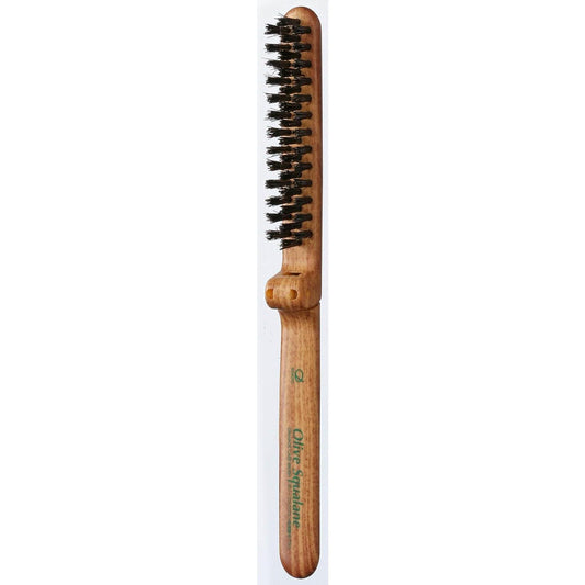 Olive squalane impregnated portable brush