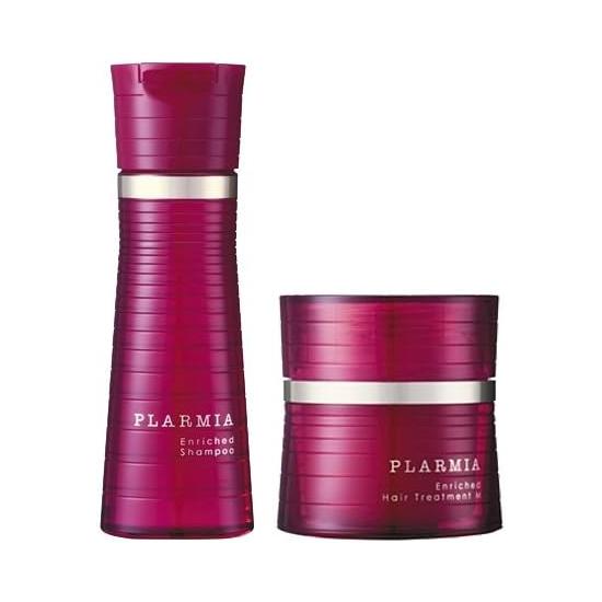 Milbon Plamia Enriched Shampoo 6.8 fl oz (200 ml) + Treatment M, 7.1 oz (200 g) Set