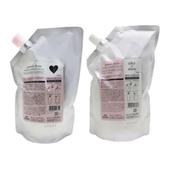 Milbon Jemil French shampoo Heart H 1000ml + Treatment Silky Shiny 1000g refill set hydrating