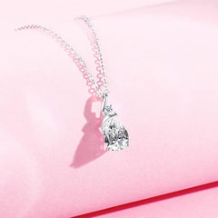 FANCIME Natural Diamond Necklace Ladies 12 Months Birthstone K14 Drops pendant Silver Chain Mother's Day Present Christmas Birthday with gift wrapping