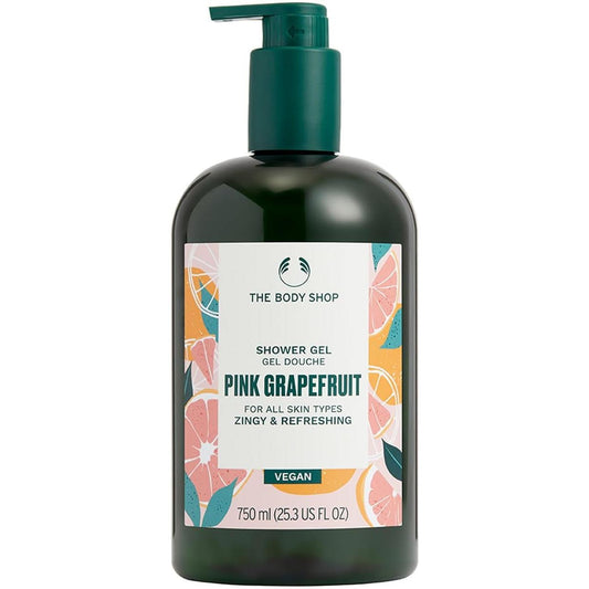 The Body Shop Shower Gel PG 25.4 fl oz (750 ml) (Scent: Pink Grapefruit), Body Shampoo, Body Soap, Refreshing Scent, Large Capacity