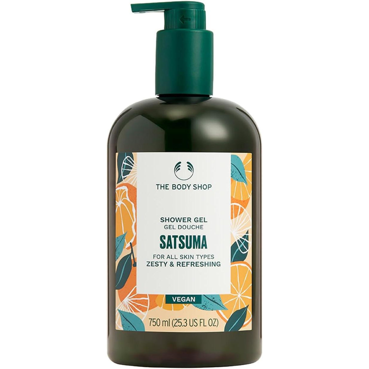 The Body Shop Shower Gel STM 750mL (Scent: Satsuma) Body Shampoo, Body Soap, Satsuma Fragrance, Large Capacity