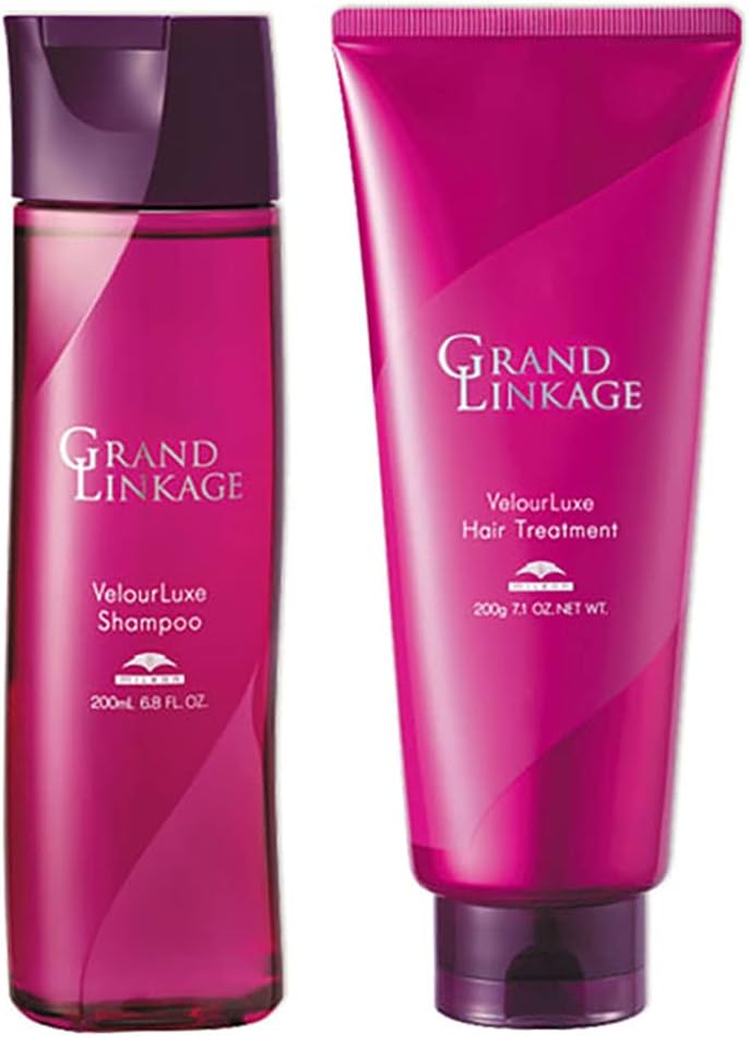 Milbon Grand Linkage Veloarux Shampoo 7.8 fl oz (200 ml) + Treatment, 7.1 oz (200 g) Set