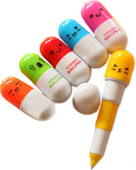 Azrte (Azurte) BALLPOINT PEN INTERESTING PEN EXPANSION TYPE The capsule is cute Facial expressions, face entertainment A set of 2475 pens for growing children