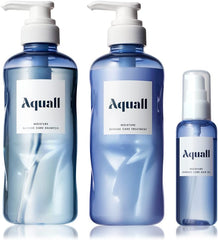 [Japanese Shampoo and Conditioner] Aquall Shampoo Treatment Set Moisture Damage Care Shampoo Bottle 475mL Treatment Bottle 475g (Lilybell   Pair) Moisturizing Maintenance Men's Women's