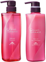 Set Milbon Grand Linkage Silky Luxe 500 Size Set (Shampoo 16.9 fl oz (500 ml) + Treatment: 17.6 oz (500 g), Smooth (For Soft Hair) Shampoo Treatment Set