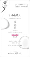 Sekkisei Clear Wellness Gentle Wash Facial Cleansing Foam 160mL Fluffy Meringue-like Foam For Sensitive Skin Pore Foam Facial Cleanser Unscented 1 piece