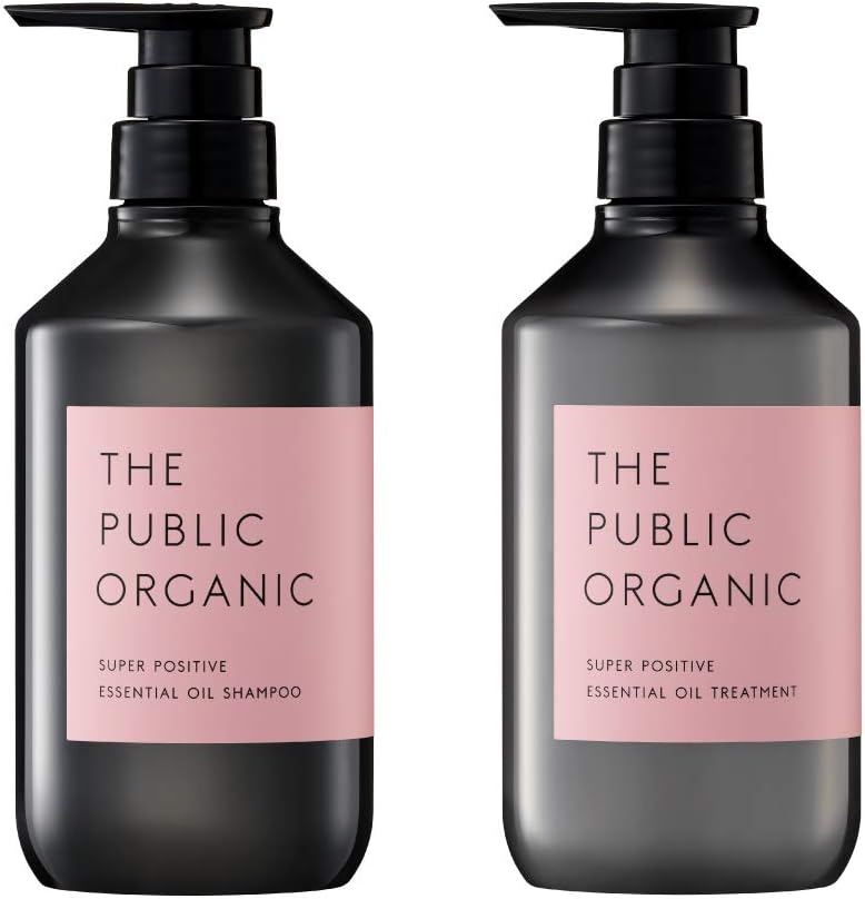 [Japanese Shampoo and Conditioner] The Public Organic Shampoo   Treatment Bottle Set Super Positive Repair Best Cosmetics 480mL + 480mL Amino Acid Aroma Essential Oil Additive-Free Hair Care Non-Silicon Made in Japan