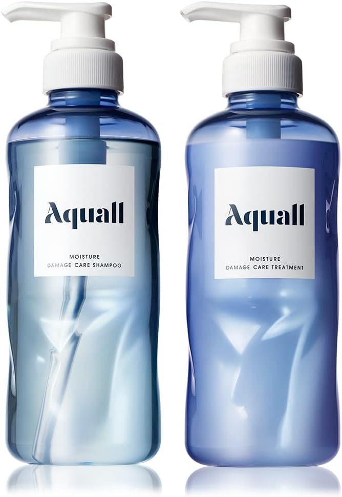 [Japanese Shampoo and Conditioner] Aquall Shampoo Treatment Set Moisture Damage Care Shampoo Bottle 475mL Treatment Bottle 475g (Lilybell   Pair) Moisturizing Maintenance Men's Women's