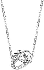 FANCIME Platinum Necklace Ladies Heart Double loop Pt950 pendant 40-45 cm Mother's Day Christmas Birthday anniversary present Includes gift wrapping