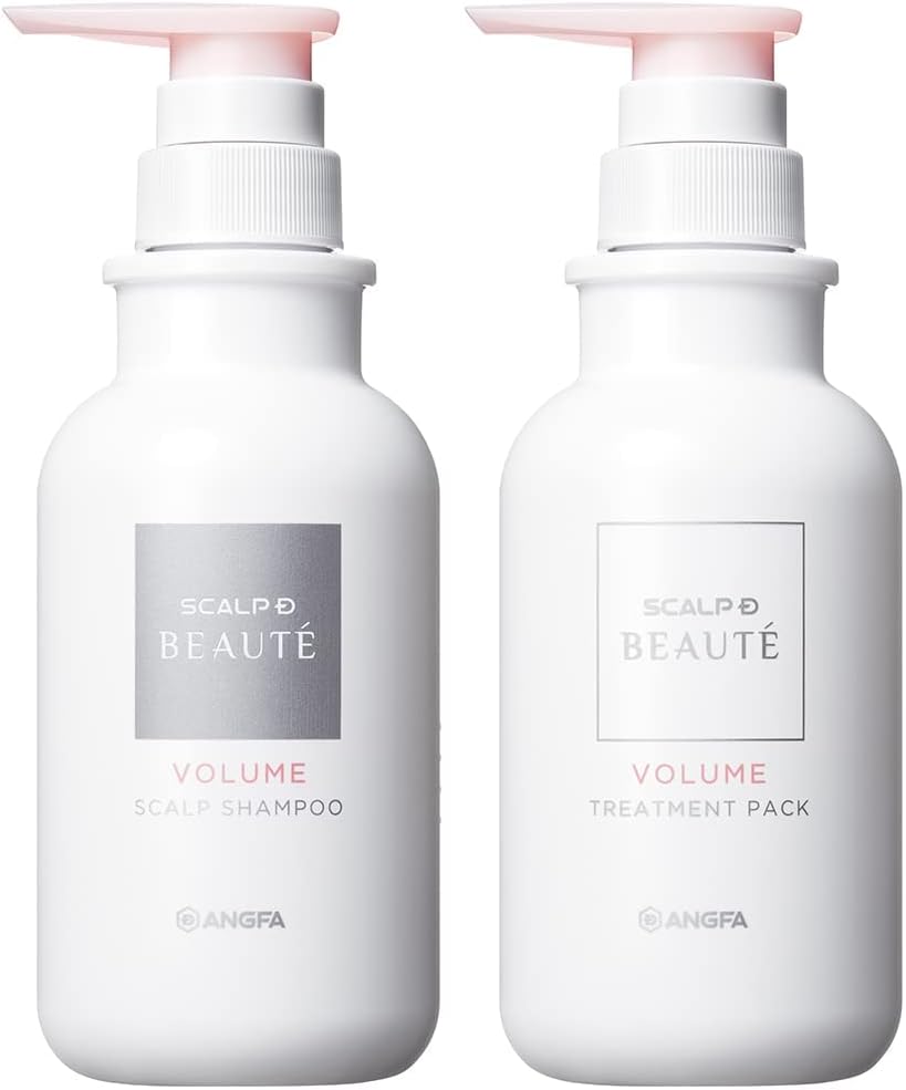 [Japanese Shampoo and Conditioner] Quasi-drug Scalp D Beaute Volume Set (Medicated Shampoo   Treatment Pack) for Women Amino Acids/Scalp Care/Dandruff/Itching/Additive-free/Natural plant-derived/Non-silicone Angfa 350ml each