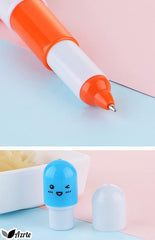 Azrte (Azurte) BALLPOINT PEN INTERESTING PEN EXPANSION TYPE The capsule is cute Facial expressions, face entertainment A set of 2475 pens for growing children