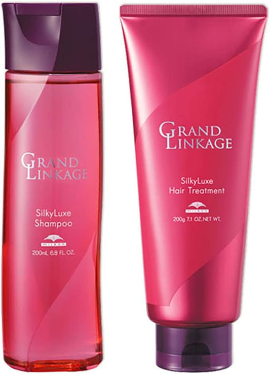 Milbon Grand Linkage Silky Luxe Shampoo 7.8 fl oz (200 ml) + Treatment, 7.1 oz (200 g) Set