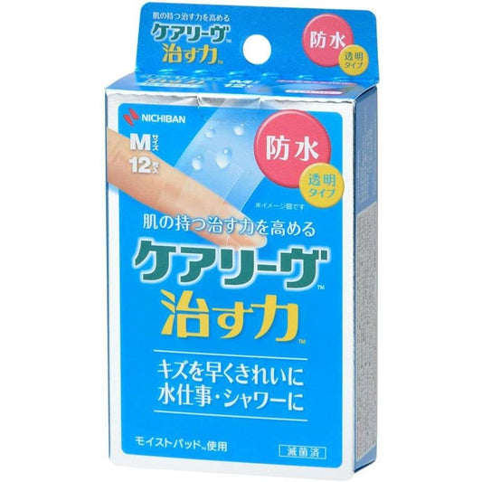 NICHIBAN HOUSEHOLD WOUND PAD Care Leave, healing power Waterproof Type M Size 25 mm × 70 mm CNB12M Hydrocolloid adhesive plaster Transparent