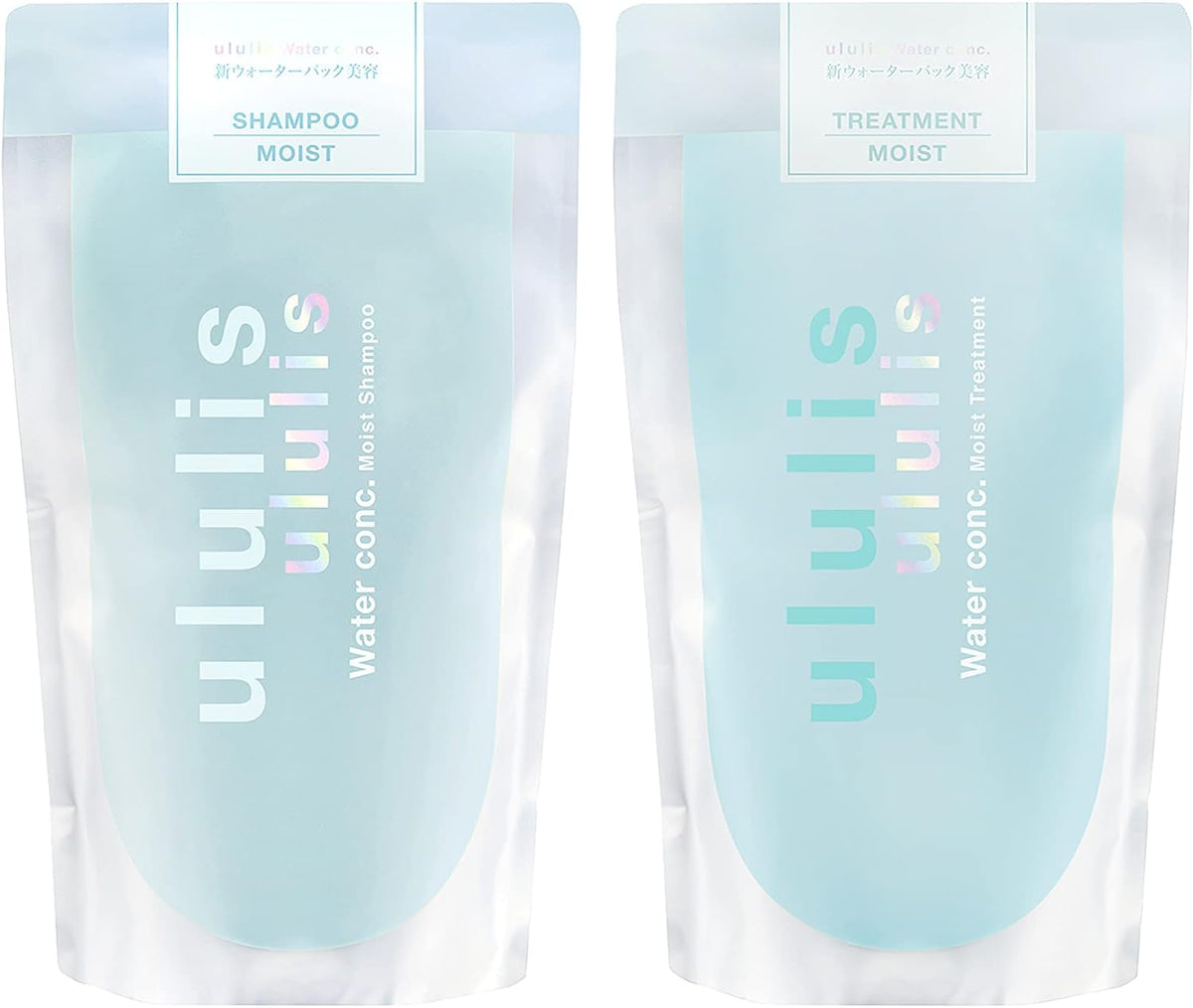 [Japanese Shampoo and Conditioner] ululis Moisturizing Blue Water Conch Moist Shampoo Treatment Refill Set