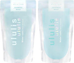 [Japanese Shampoo and Conditioner] ululis Moisturizing Blue Water Conch Moist Shampoo Treatment Refill Set