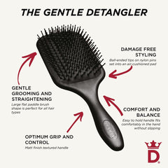 デンマン Denman (Black) Large Paddle Cushion Hair Brush for Blow Drying