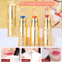 Flower Jelly Lipstick Set Temperature Change Moisturizer Long-term Nutritious Balm Magic Color Change Lip Gloss #01 Blue Wizard