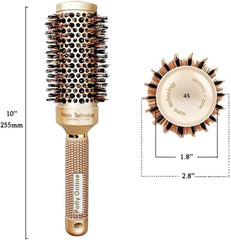 Round Hair Brush Blow Dry Brush Ion Boar Hair Anti Static Round Brush for Hair Drying, Curling and Straightening (45mm)