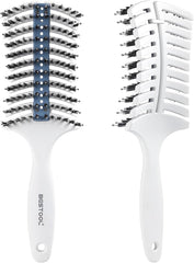 BESTOOL Hair Brush, Pig Bristle, Paddle Brush, Comb, Men's, Women's, Children, Hair Care, Comb, Scalp Massage, Smooth, Popular, Glossy Hair, Tangle-Free, Improve Hair Quality