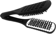 fogman Twin Brush Straight Hair Brush Curly Hair Comb Black White