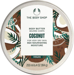 The Body Shop Body Butter, Coconut 6.8 fl oz (200 ml), Genuine Renewal Product