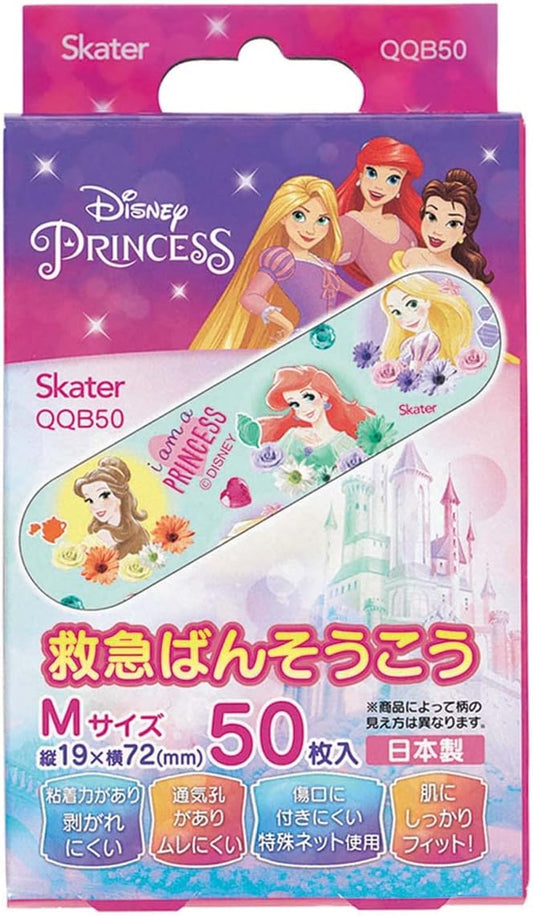 Skater first-aid adhesive plaster Disney Corporation Princess M size 50 sheets Bandage made in Japan QQB50-A