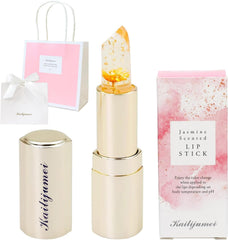 np Name engraving/wrapping available Kailijumei Flower Lip Tient Genuine Lip Magic color Lipstick with gold powder Flower Lip Lip Balm Lipstick (02.With wrapping, Orange)