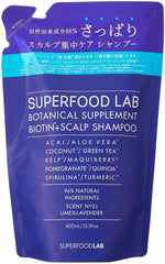 [Japanese Shampoo and Conditioner] 96% Naturally Derived Ingredients SUPERFOOD LAB Scalp Essence Refreshing Shampoo   Treatment Body Set (480ml   480g) SUPERFOOD LAB Non-silicon, Non-parapene, Contains biotin, Additive-free SFL