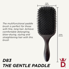 デンマン Denman (Black) Large Paddle Cushion Hair Brush for Blow Drying