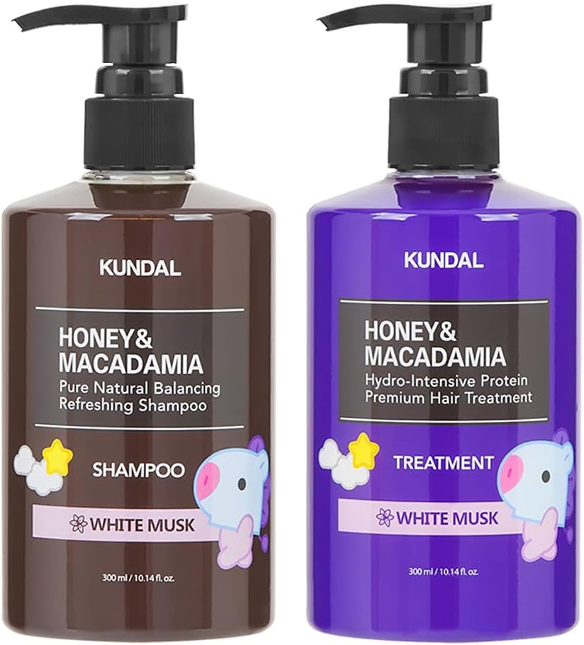 [Japanese Shampoo and Conditioner] KUNDAL/BT21/Hair Care Limited Set Kundal H M Shampoo 300ml   Treatment 300ml (White Musk Scent) 2 pieces assorted