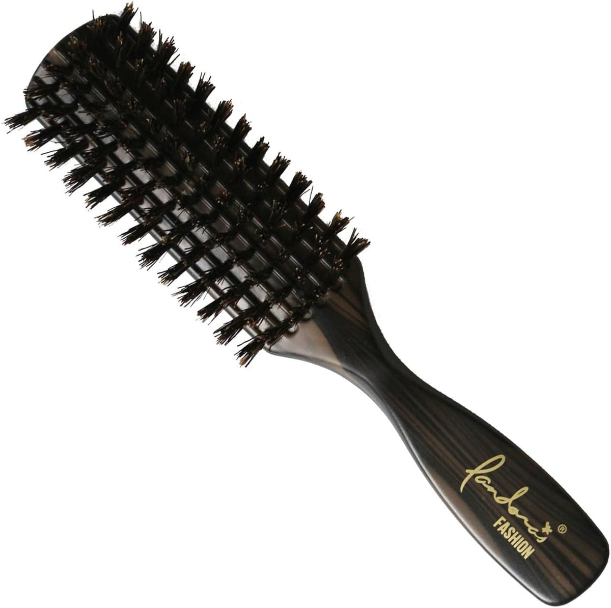 Kinugawa Company 1743A Hair Brush, Natural Bristle, Boar Bristle Brush, Static Electricity, Hair Damage-Resistant, Easy to Caught, Fan-shaped, Hair Plant, Wood Grain Handle, 5 Lines, S Size