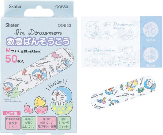 Skater first-aid adhesive plaster M size increase 50 sheets adhesive plaster I'm Doraemon Dinosaur Sanrio Made in Japan QQB50-A