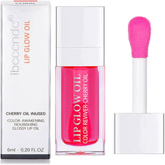 Plumping Lip Oil, Tinted Lip Balm Hydrating Lip Gloss, Long Lasting Nourishing Lip Glow Oil Shine Lip Tint (#Rosewood)