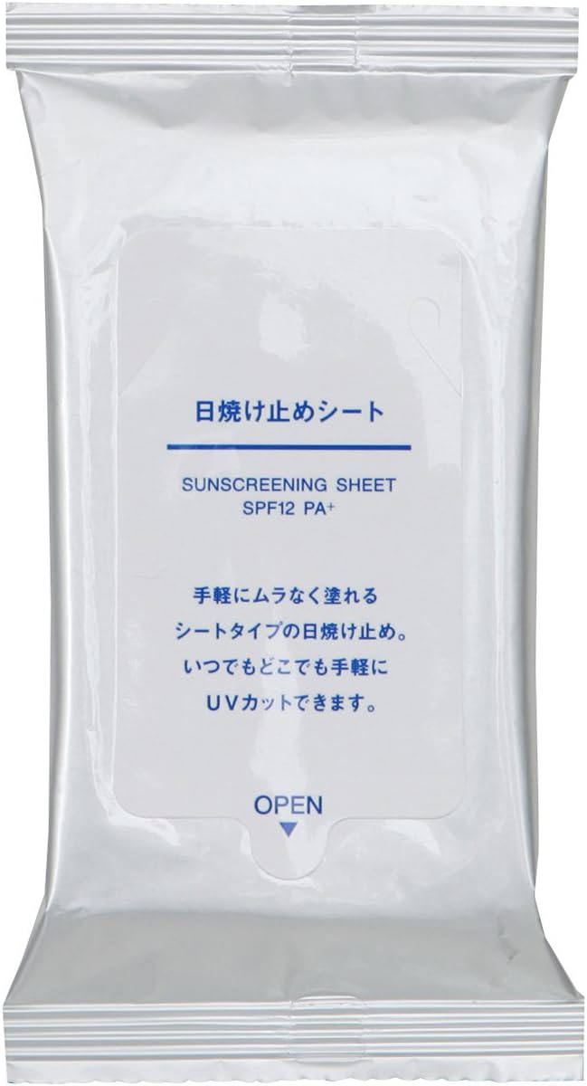 MUJI Sunscreen Sheet, 12 Sheets, 5.9 x 7.9 inches (150 x 200 mm), Made in Japan