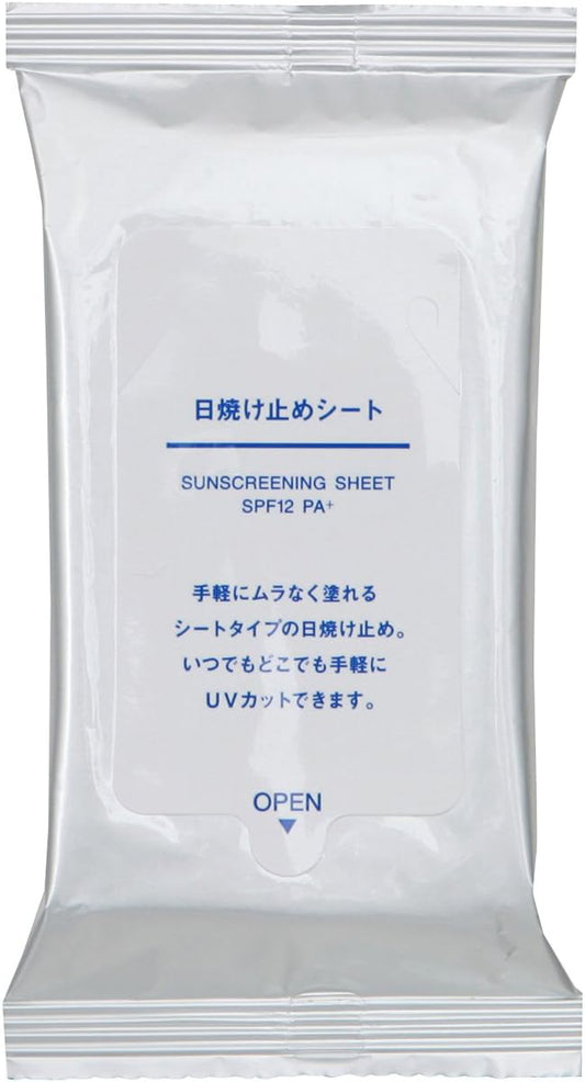 MUJI Sunscreen Sheet, 12 Sheets, 5.9 x 7.9 inches (150 x 200 mm), Made in Japan